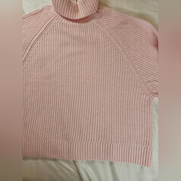 NWT Victorias Secret Pink Womens Pink Long Sleeve Turtleneck Sweater Size Large - Picture 2 of 8